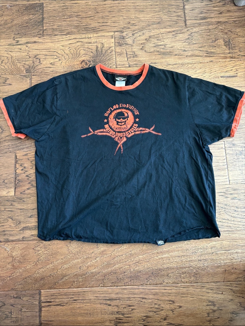 Vintage Y2K 2005 Harley-Davidson "Motor 1903 Cycles" Skull Ringer Tee